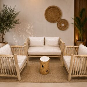 Conjunto Artesanal de Madera Natural Bali