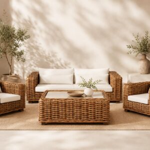 Conjunto en Ratán Natural
